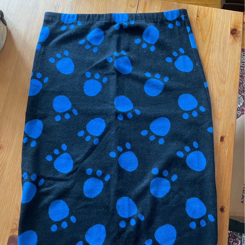Vintage Polka Dot Navy Pencil Skirt